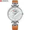 Curren/ Karen 9056 leather strap, waterproof quartz watch, fashionable and casual women's watch, best-selling foreign trade watch Item Picture